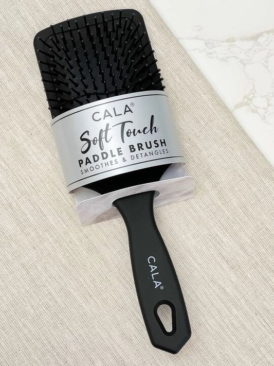 Soft Touch Paddle Hairbrush | Black