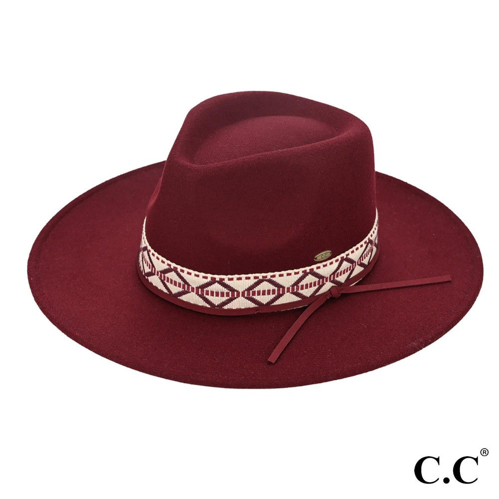 Celeste Wide Brim Hat | Burgundy