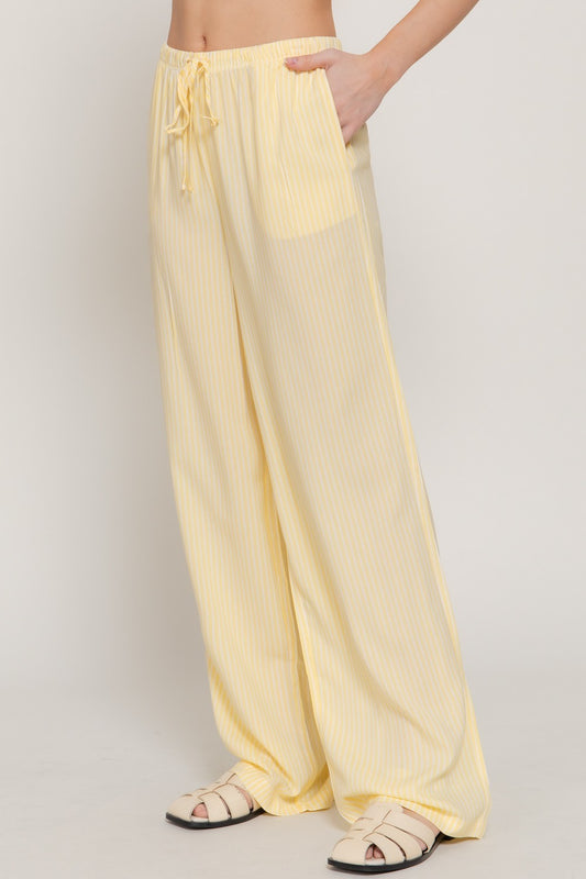 Cleo Stripe Woven Pants | Yellow