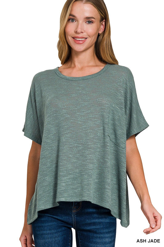 Collins Oversized Hacci Top | Ash Jade