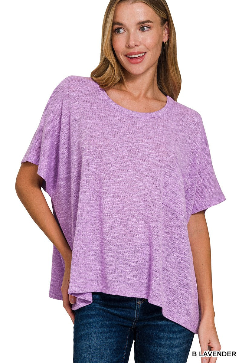 Collins Oversized Hacci Top | Lavendar