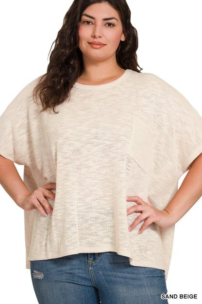 Collins Oversized Hacci Top | Sand Beige