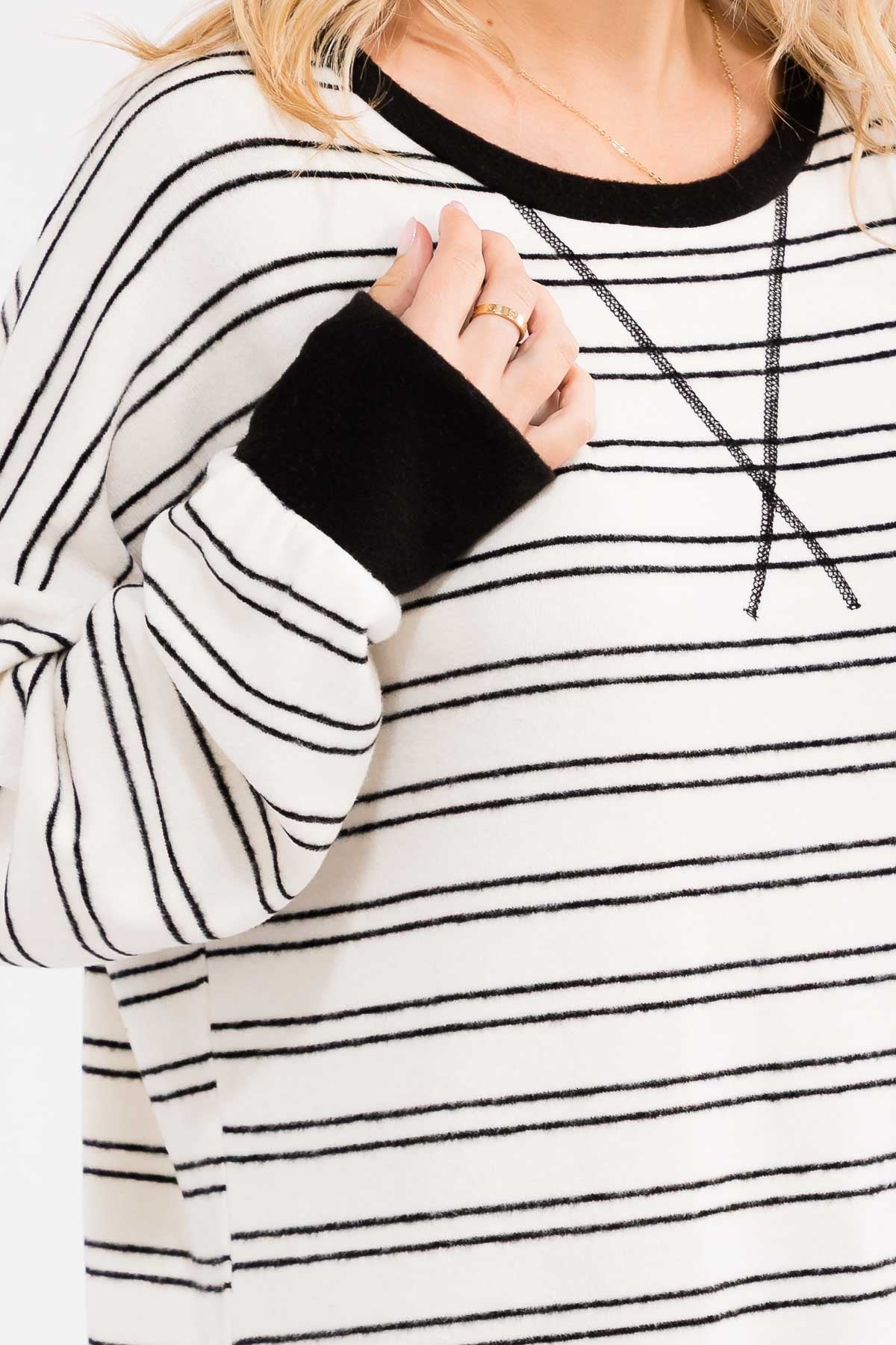 Cynthia Long Sleeve | Ivory/Black