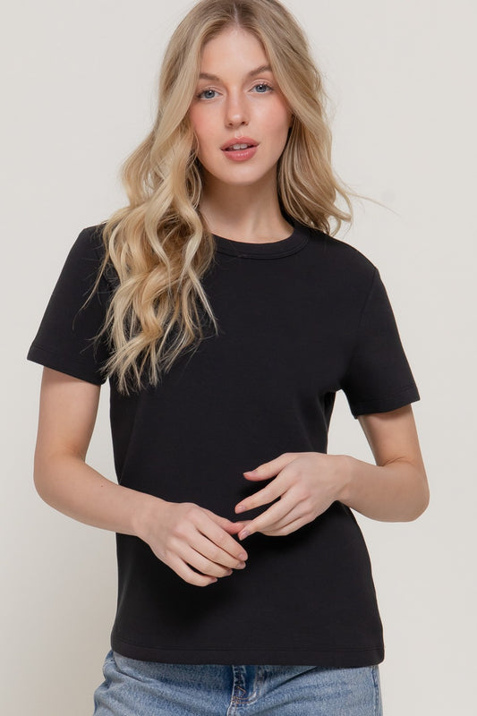 Dara Short Sleeve Top | Black