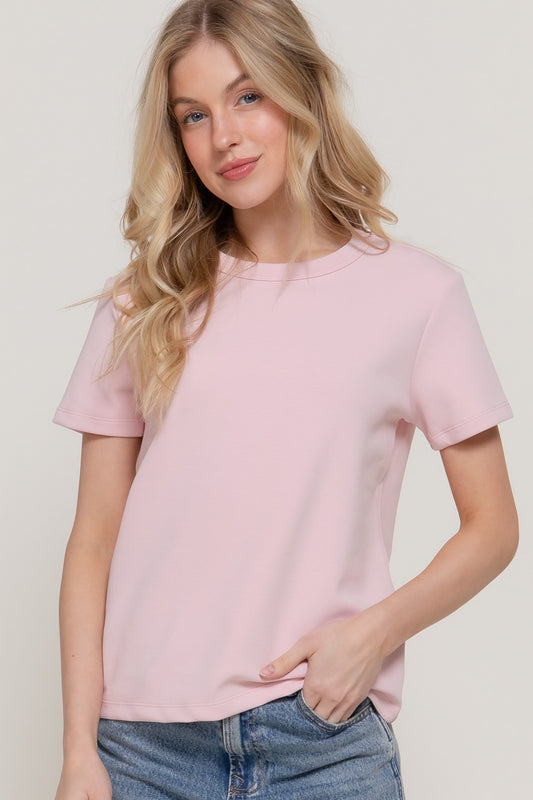Dara Short Sleeve Top | Pink