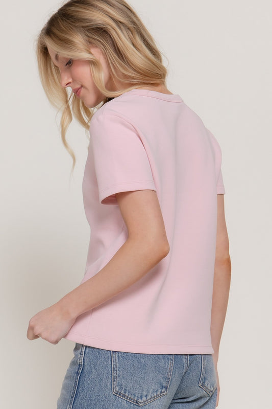 Dara Short Sleeve Top | Pink