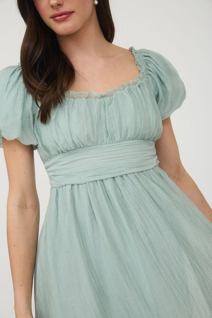 Emerai Balloon Sleeve Mini Dress | Mint