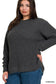 Emma Hi-Low Waffle Sweater | Charcoal