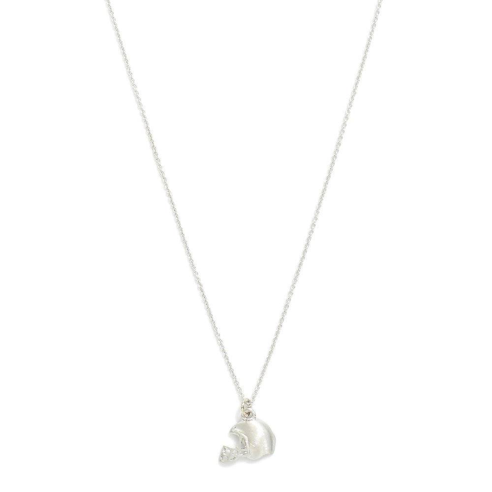 Football Helmet Necklace | Silver