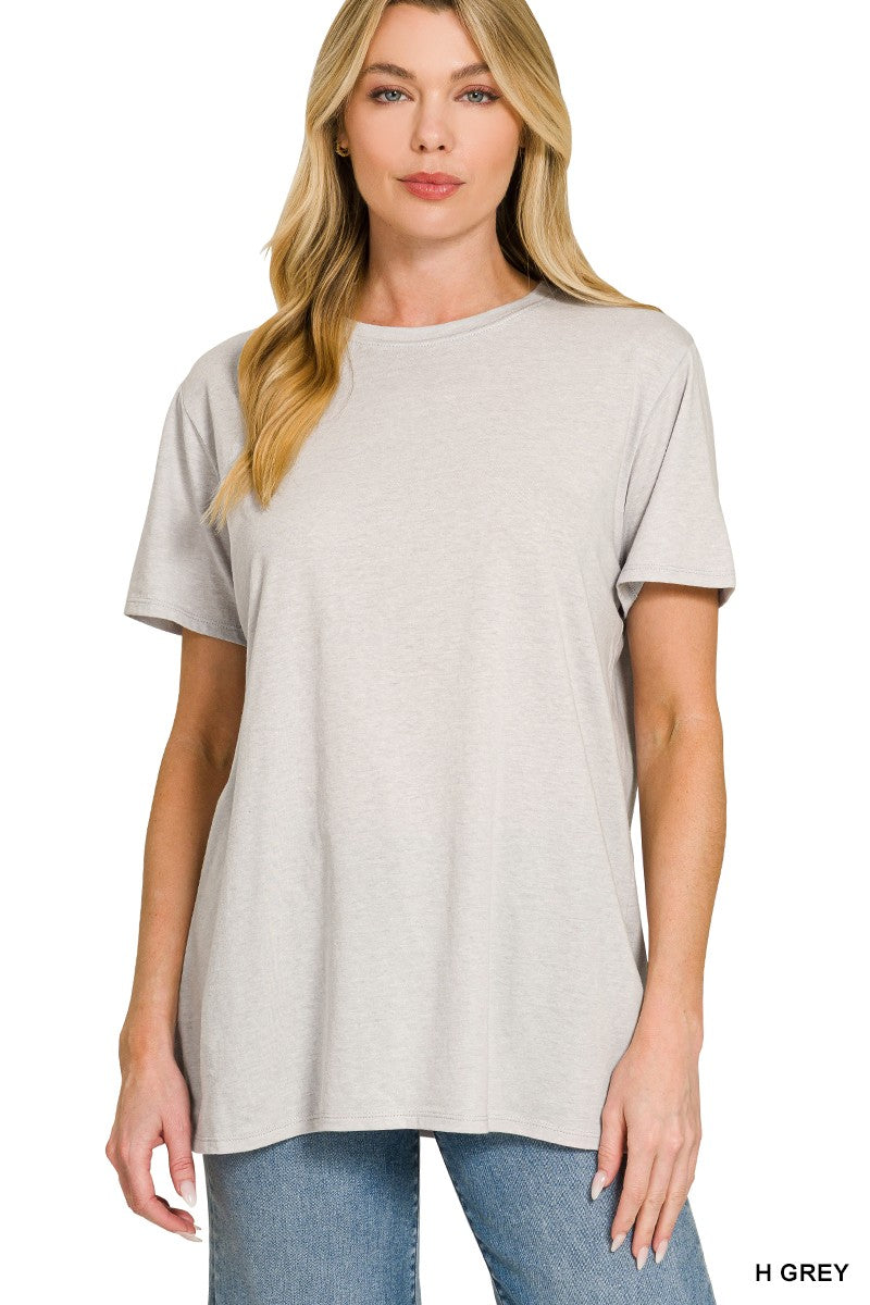 Grace Cotton Boyfriend Tee | Heather Grey