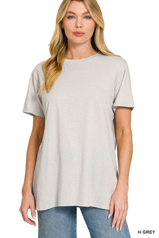 Grace Cotton Boyfriend Tee | Heather Grey