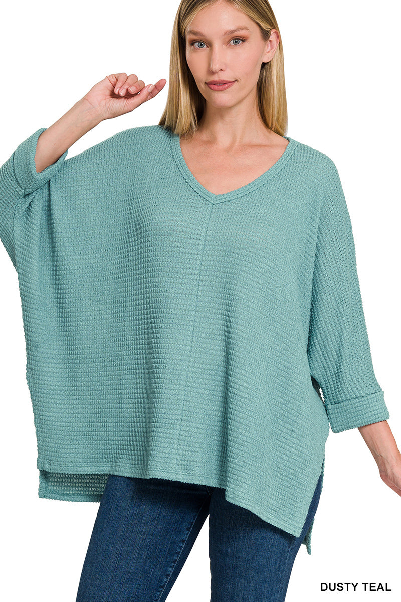 Sami 3/4 Sleeve Sweater | Dusty Teal