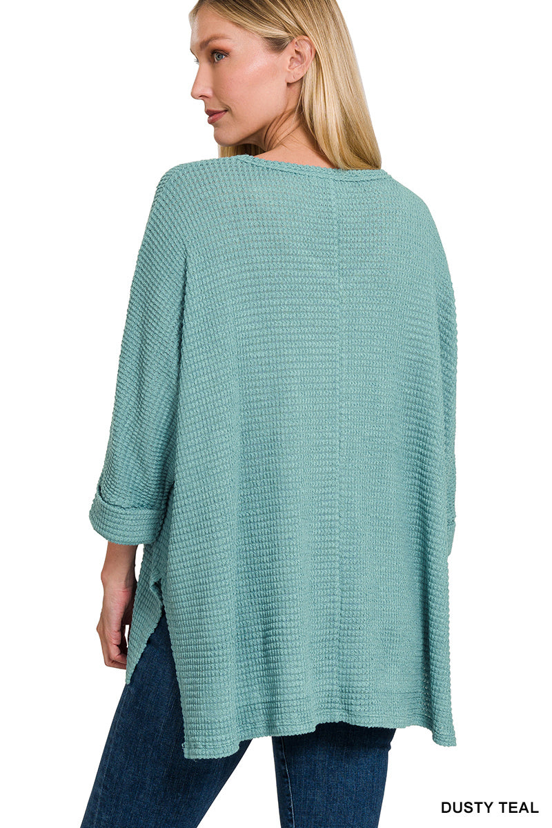 Sami 3/4 Sleeve Sweater | Dusty Teal