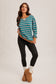 Hazel Color Contrast Striped Sweatshirt | Teal