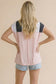 Helen Wide Stripe Color Block Top | Black