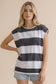 Helen Wide Stripe Color Block Top | Black