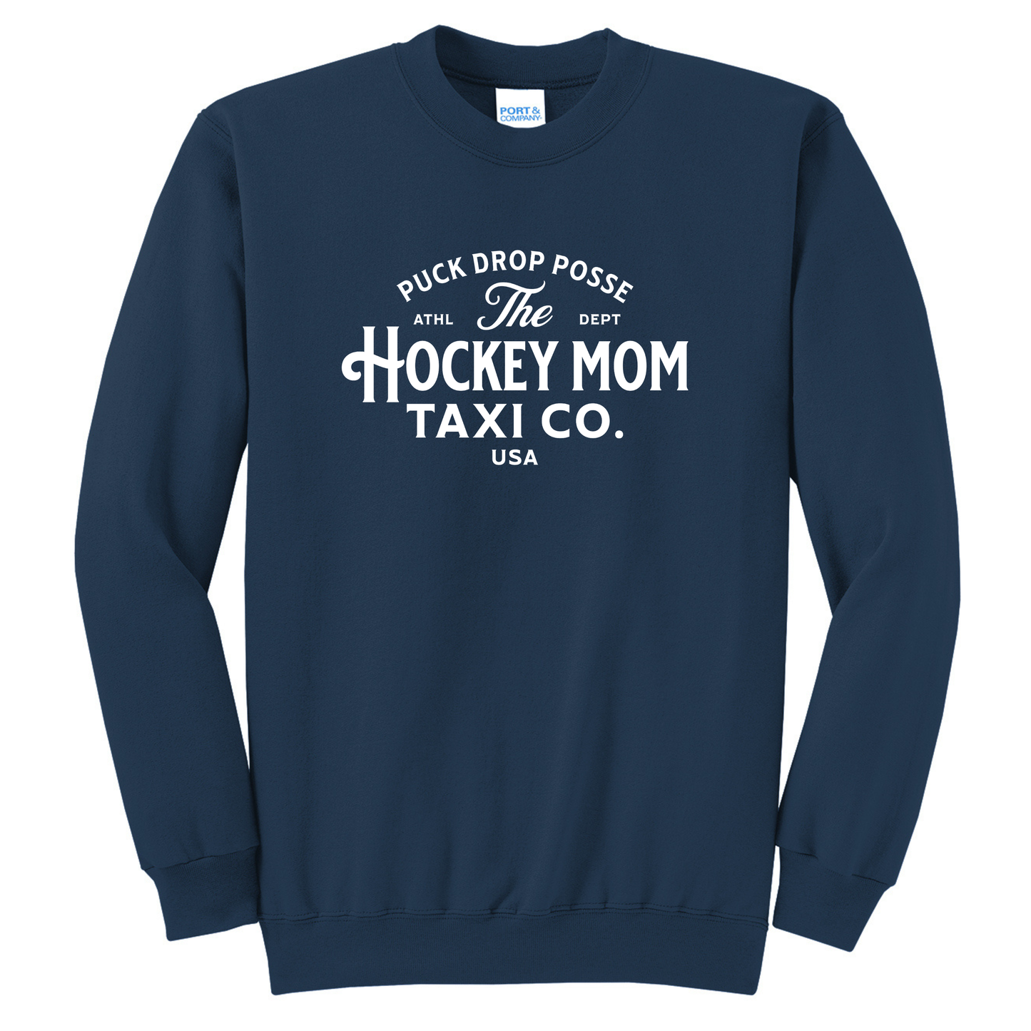 Hockey Mom Taxi Co Sweatshirt | Navy