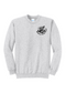 Light gray crewneck sweatshirt featuring bold black bookish graphics. The front chest has a small open-book design with a hand and the phrase “Spread Those Pages.” The back showcases a full skeleton girl reading, surrounded by stacked books, coffee, and sparkles. Large text reads: “I Look Better Bent Over a Book – Proud Smut Reader.” A cozy, cheeky must-have for spicy book lovers with a sense of humor.