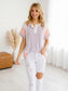Eloise Color Block Henley Top | Lilac
