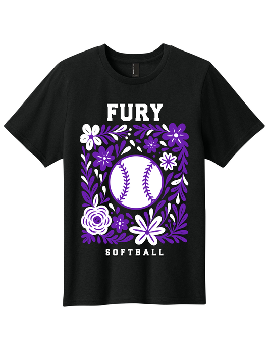Floral Fury Softball | Black