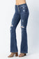 Lucy Judy Blue 5 Button Distressed Bootcut