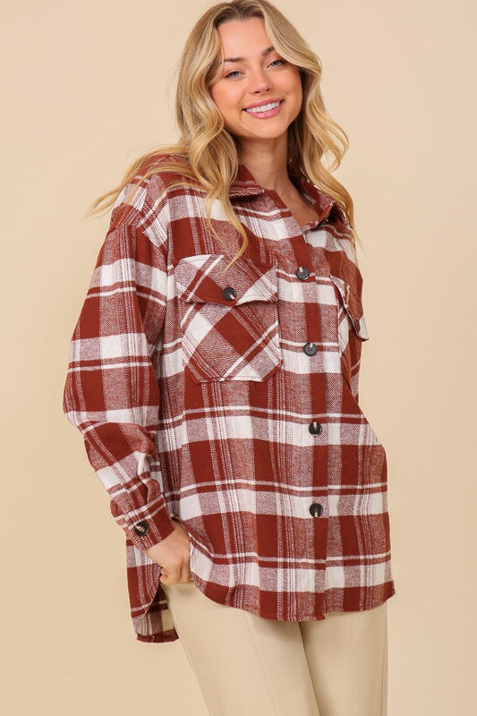 James Plaid Shacket | Clay