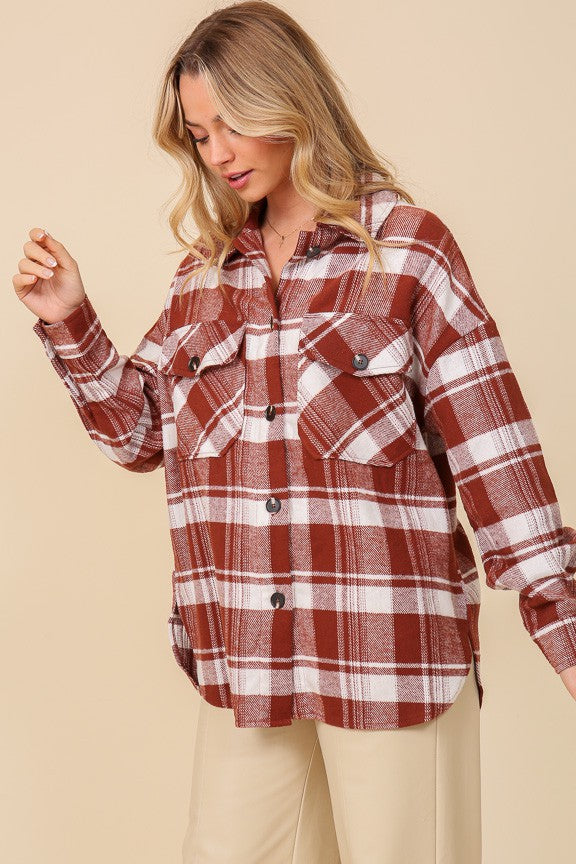 James Plaid Shacket | Clay