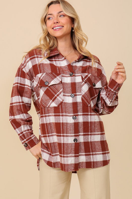 James Plaid Shacket | Clay