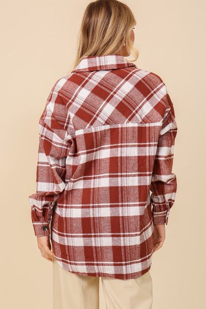James Plaid Shacket | Clay