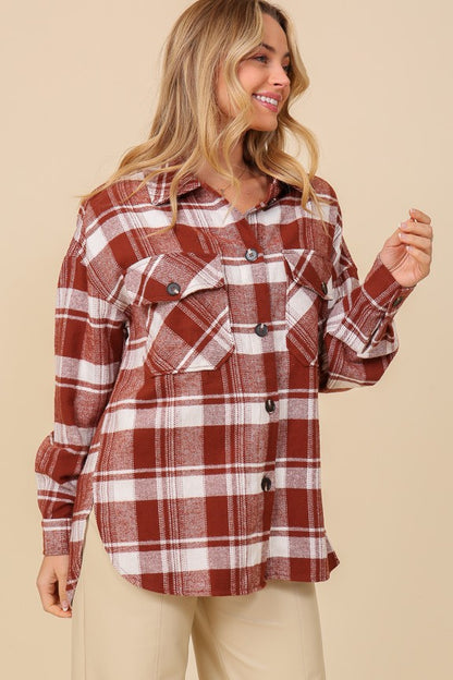 James Plaid Shacket | Clay