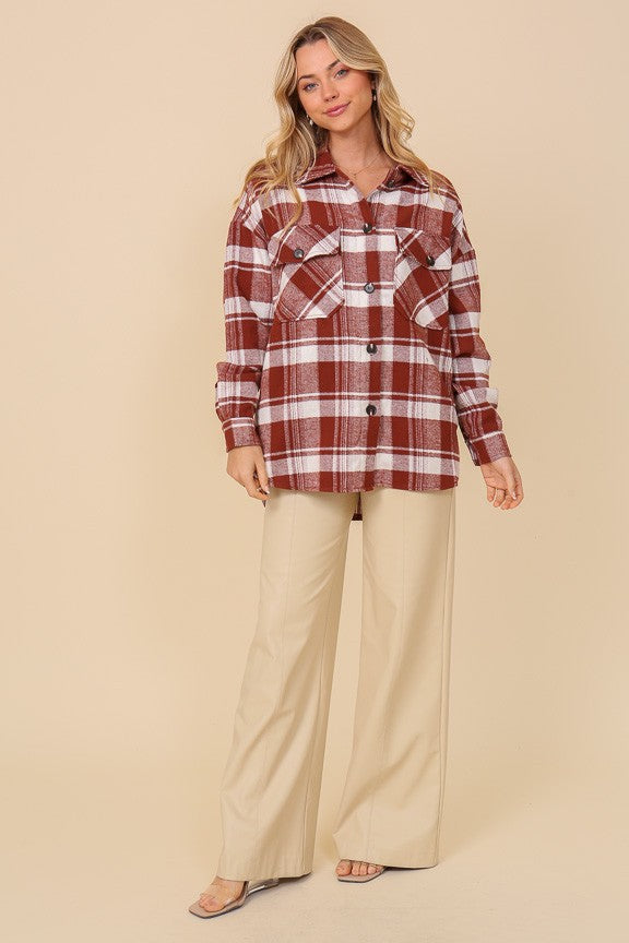 James Plaid Shacket | Clay