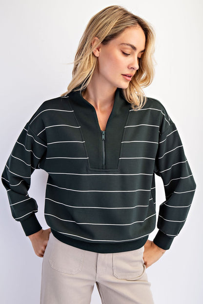 Jayda Half-Zip Scuba Pullover | Regency Green