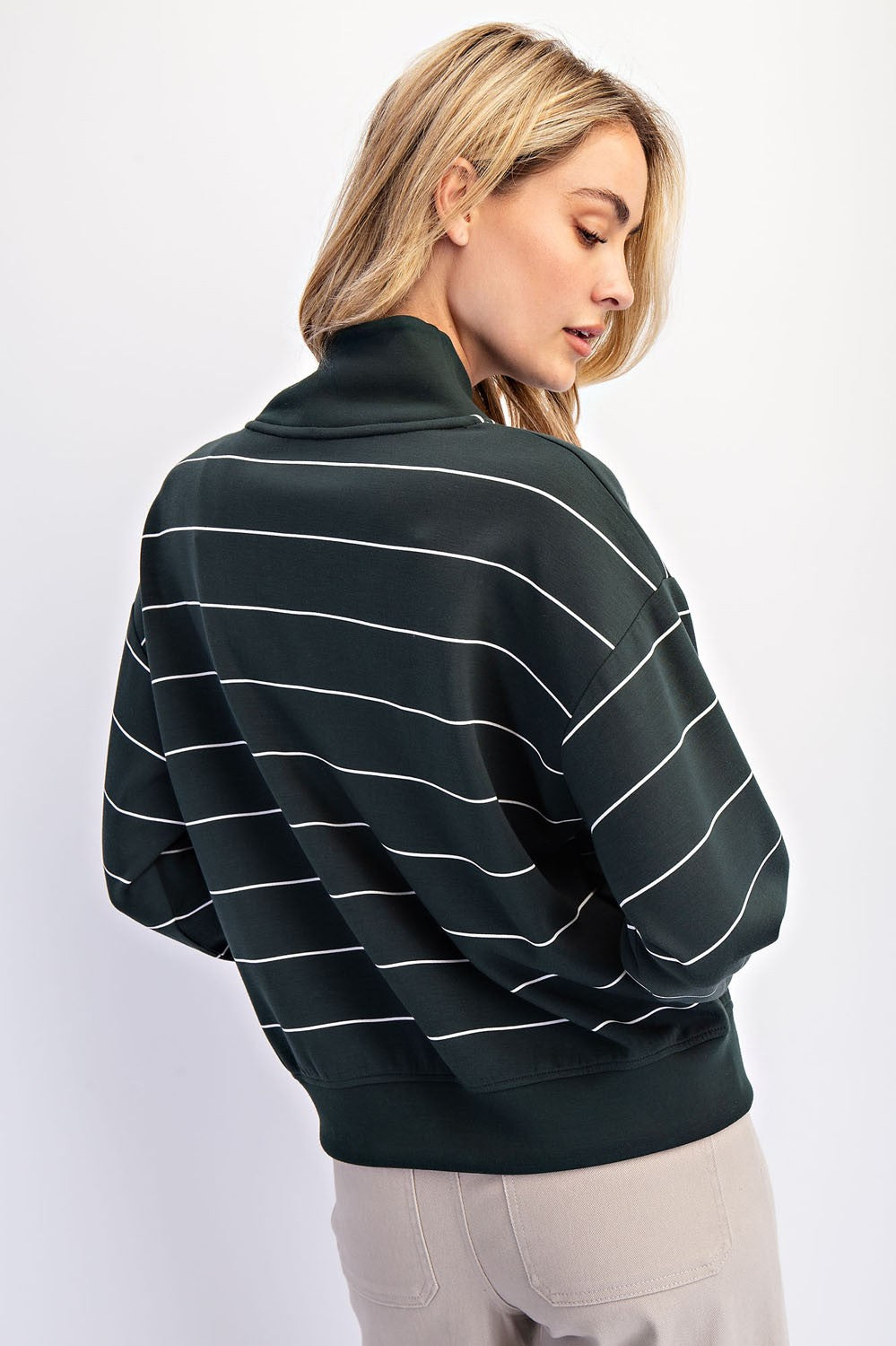 Jayda Half-Zip Scuba Pullover | Regency Green