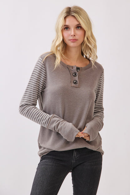Jodi Stripe Contrast Pullover | Acorn