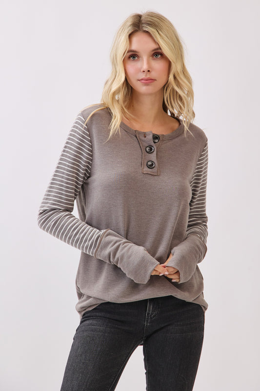 Jodi Stripe Contrast Pullover | Acorn