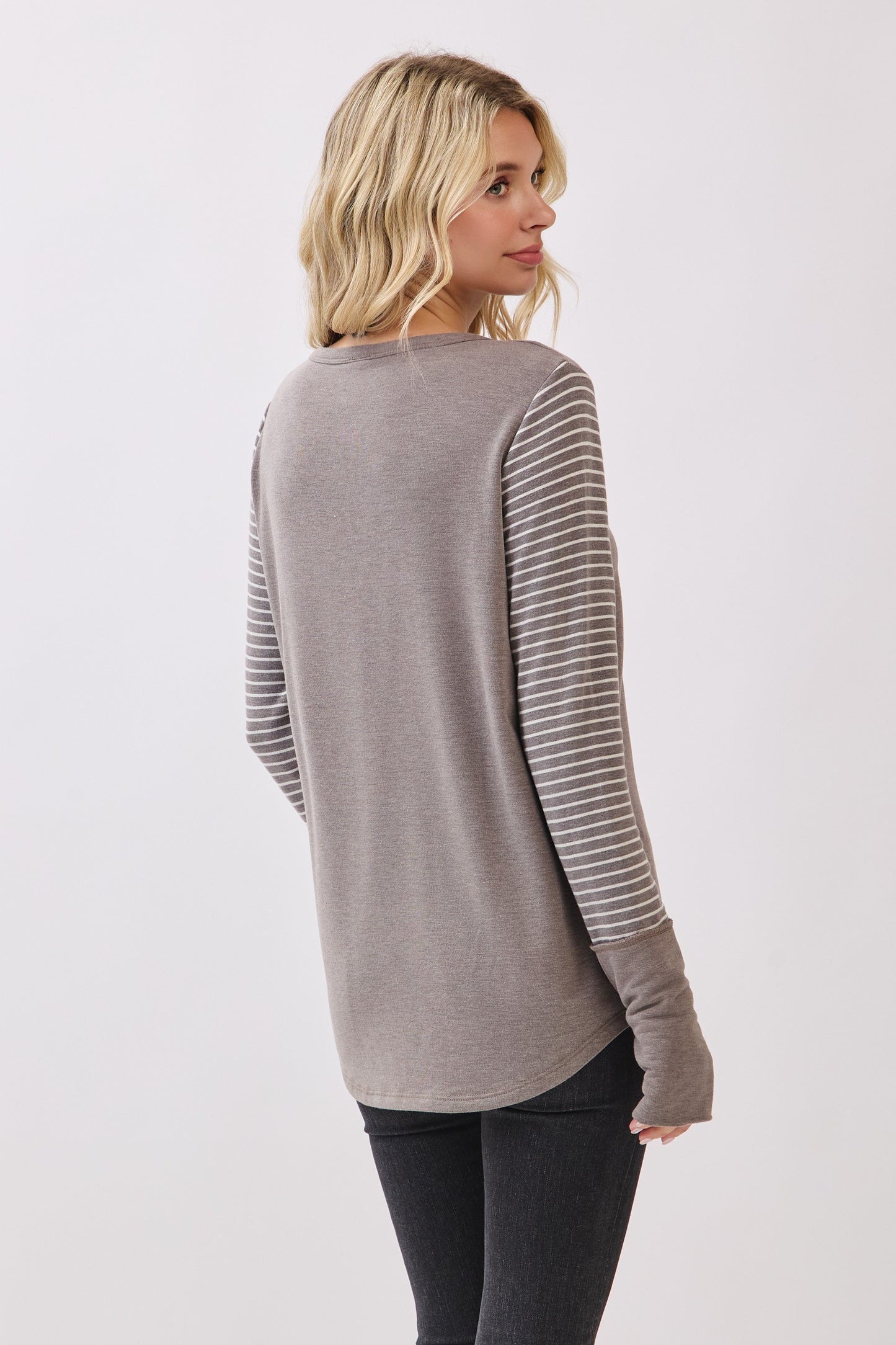 Jodi Stripe Contrast Pullover | Acorn