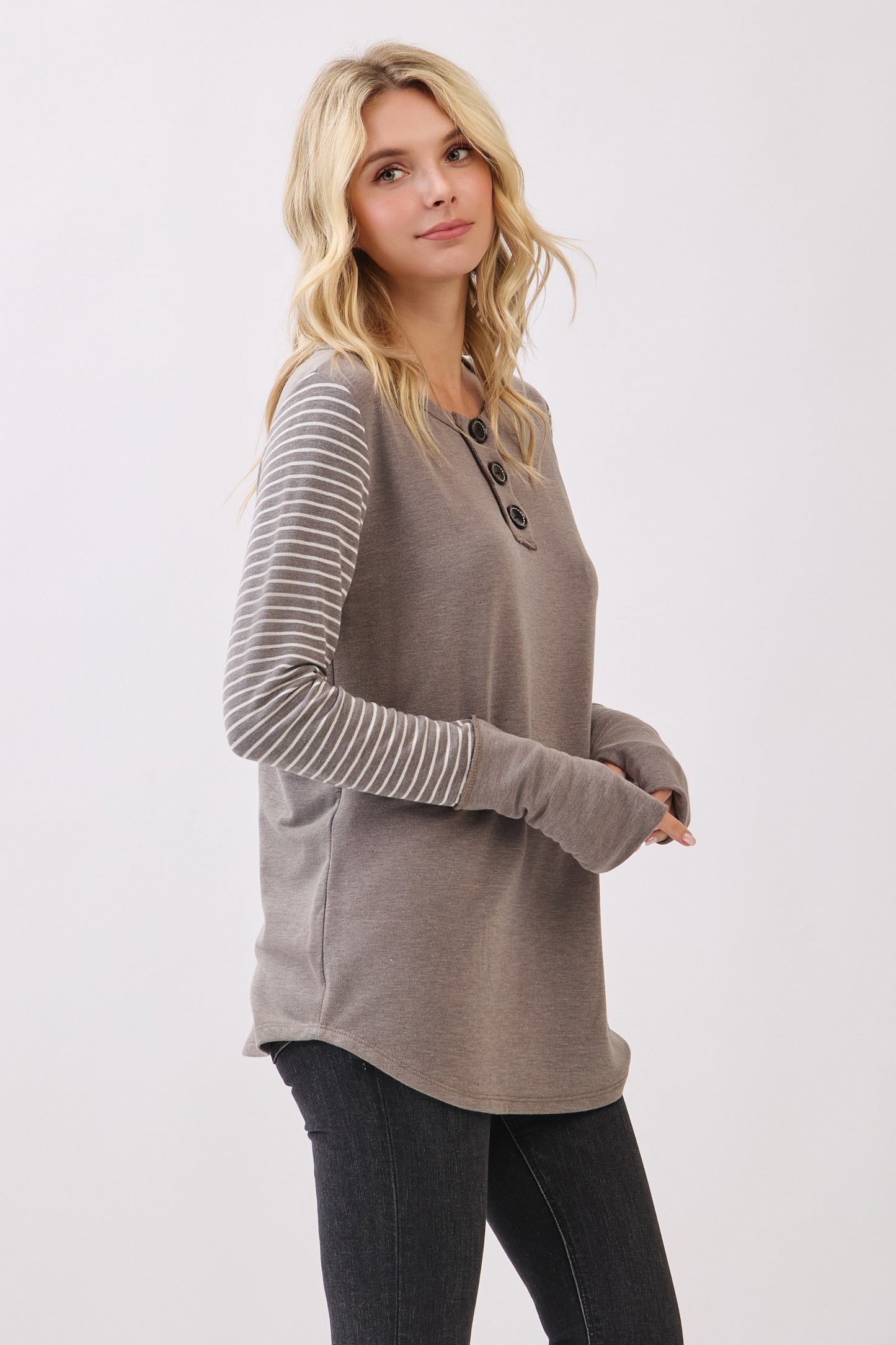 Jodi Stripe Contrast Pullover | Acorn