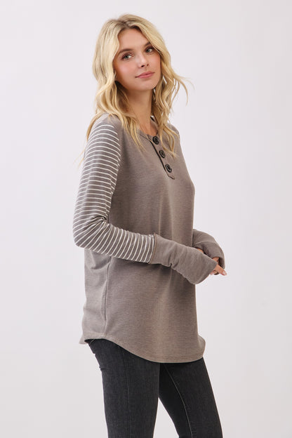 Jodi Stripe Contrast Pullover | Acorn
