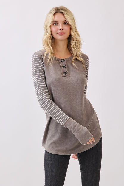 Jodi Stripe Contrast Pullover | Acorn