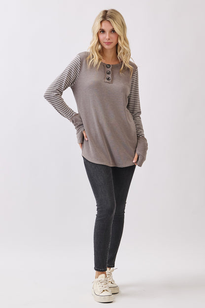Jodi Stripe Contrast Pullover | Acorn