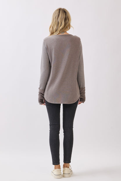 Jodi Stripe Contrast Pullover | Acorn