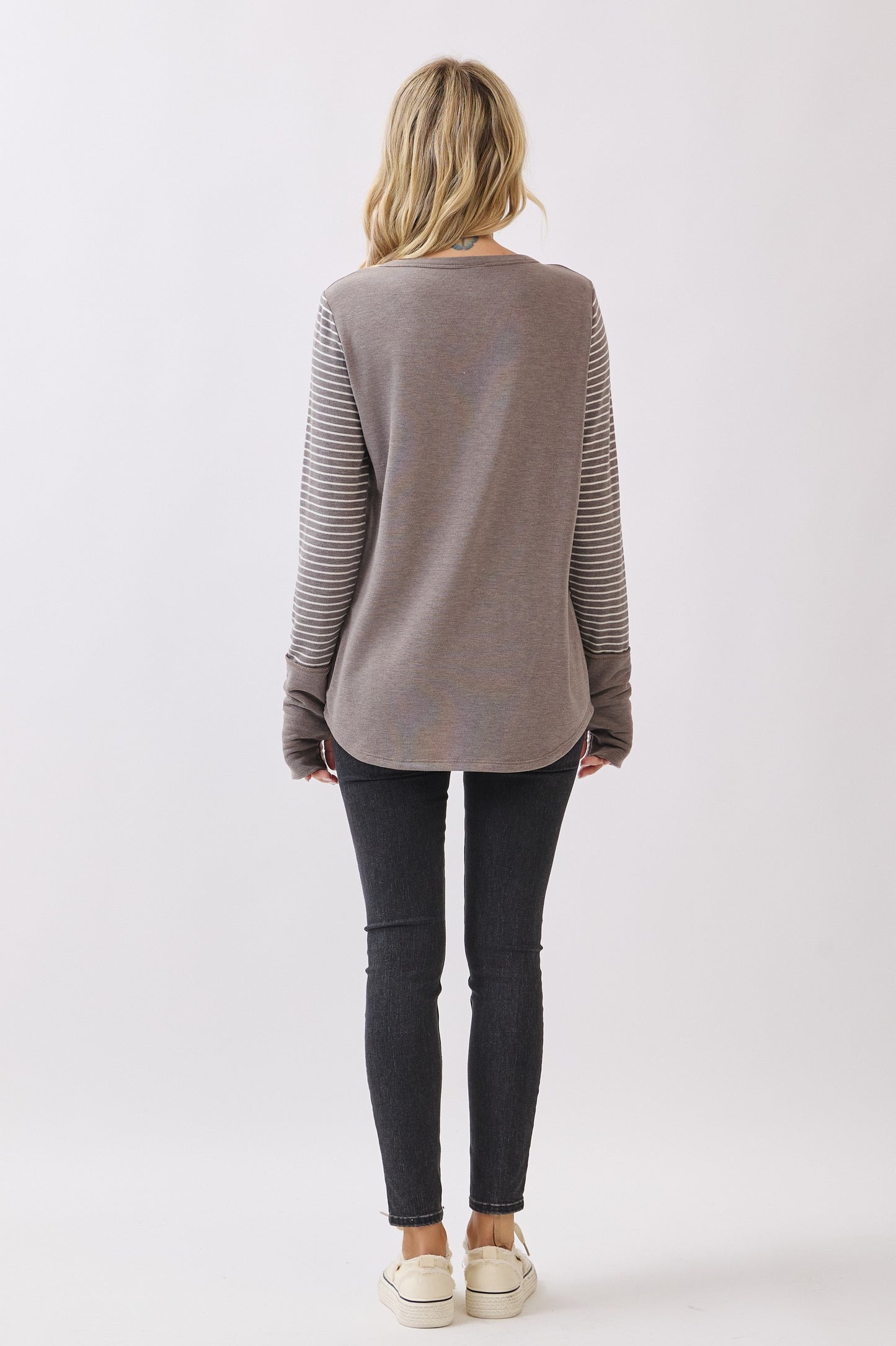 Jodi Stripe Contrast Pullover | Acorn