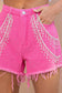 Josie Rhinestone Denim Shorts | Pink