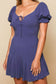 Juliet Smocked Romper | Navy