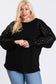 Kait Sequin Long Sleeve Top | Black