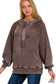 Kennedy Acid Wash 1/4 Zip | Brown