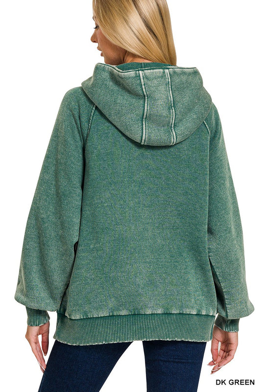 Kennedy Acid Wash 1/4 Zip | Green