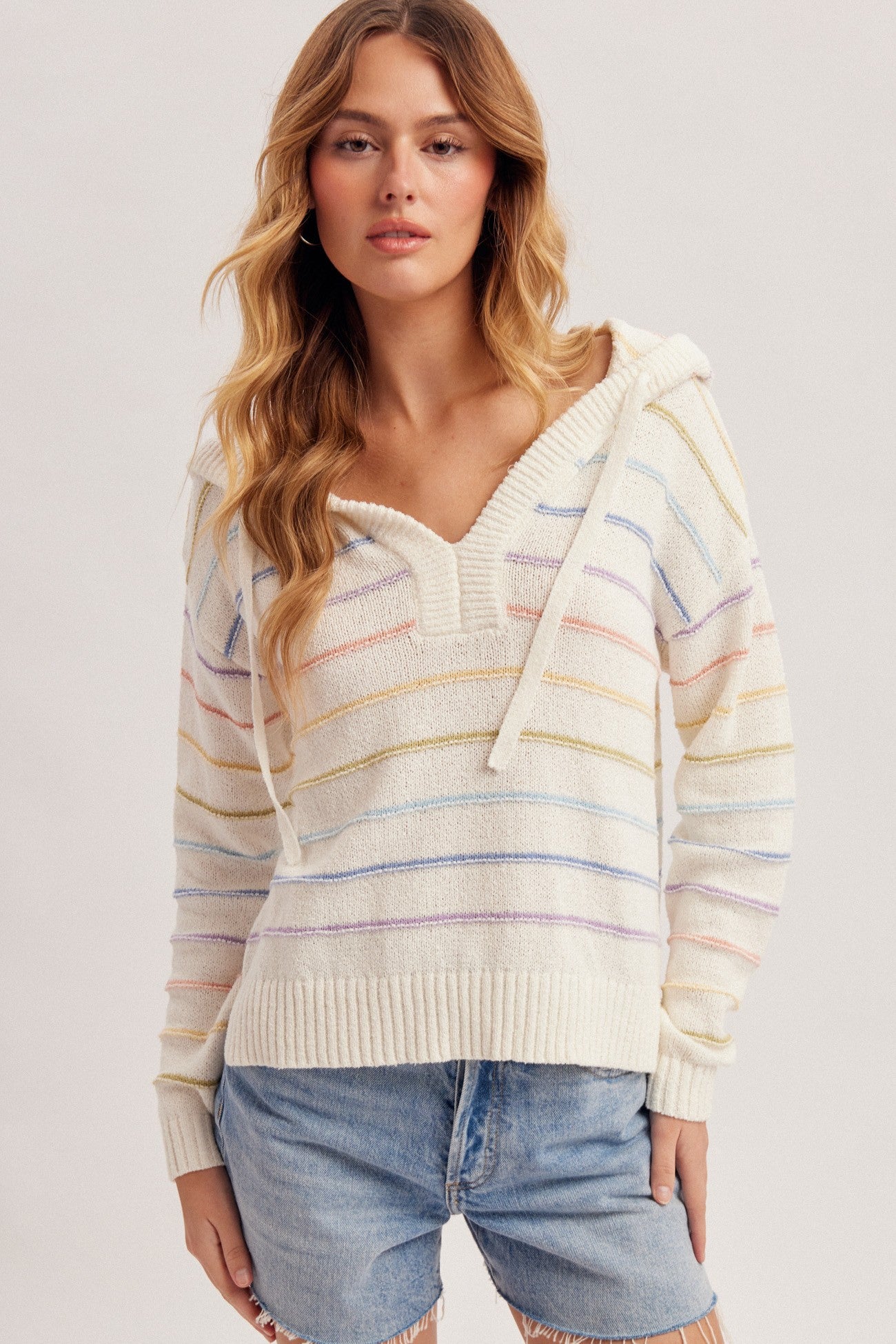 Kiara Striped Hooded Sweater