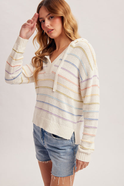 Kiara Striped Hooded Sweater