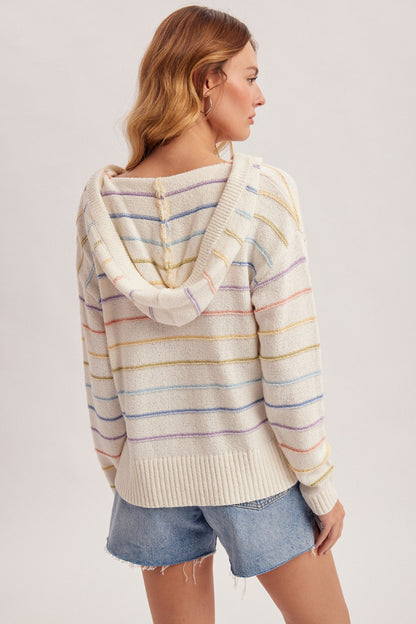 Kiara Striped Hooded Sweater